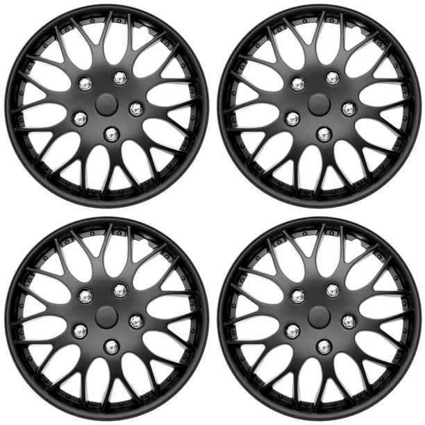 14'' Universal Fit ABS Plastic Wheel Trim Covers Stylish Hubcaps Set of 4 
